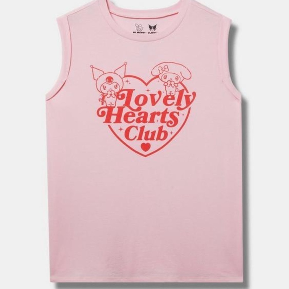 5/$25 😻 Torrid Pink Muscle Tee Sanrio Graphic